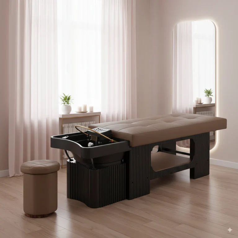 Un lit Head Spa professionnel standard mesure généralement entre 180 et 200 cm de longueur pour 70 à 80 cm de largeur.