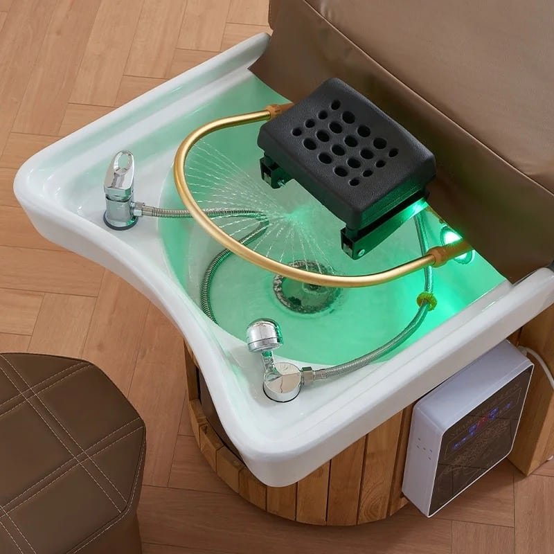 aménagement d’un head spa japonais alliant confort, design et atmosphère zen