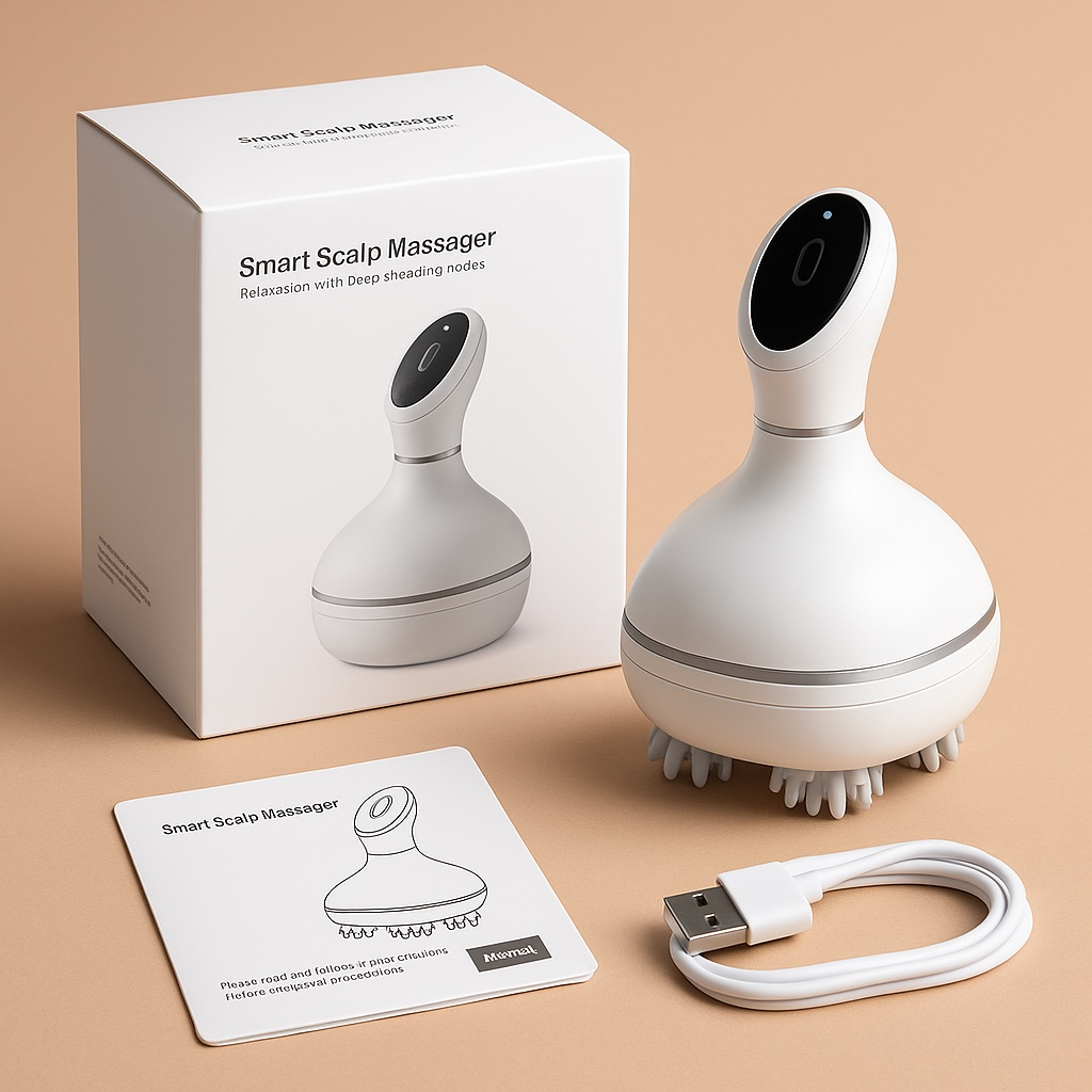 Masajeador de cuero cabelludo con cabezal giratorio RelaxTech