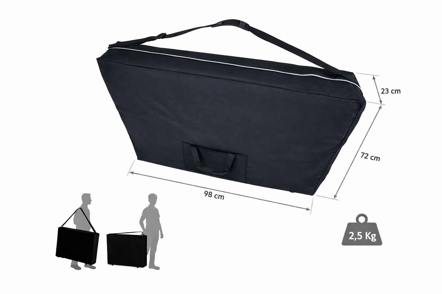 Housse de transport à roulettes pour table pliante