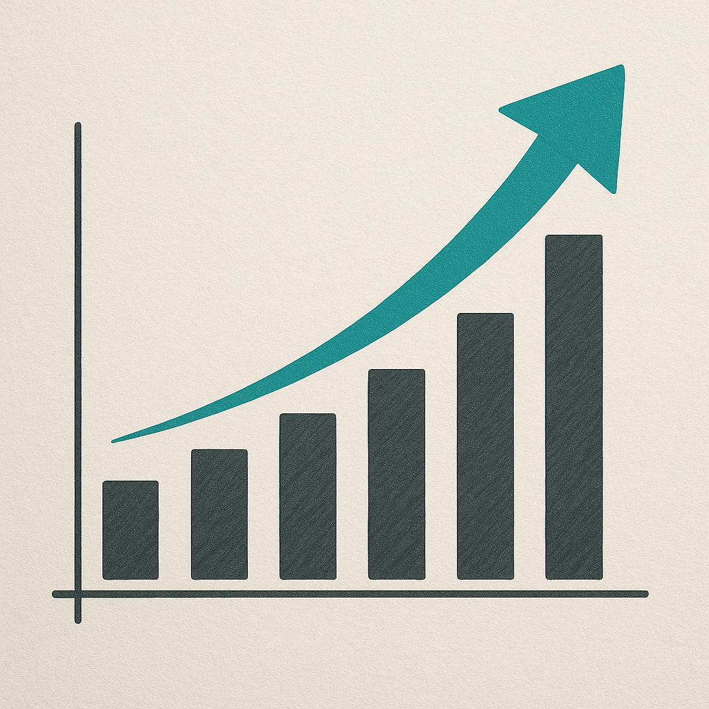 Illustration de croissance financière représentant l’augmentation de la rentabilité et du ROI Head SPA