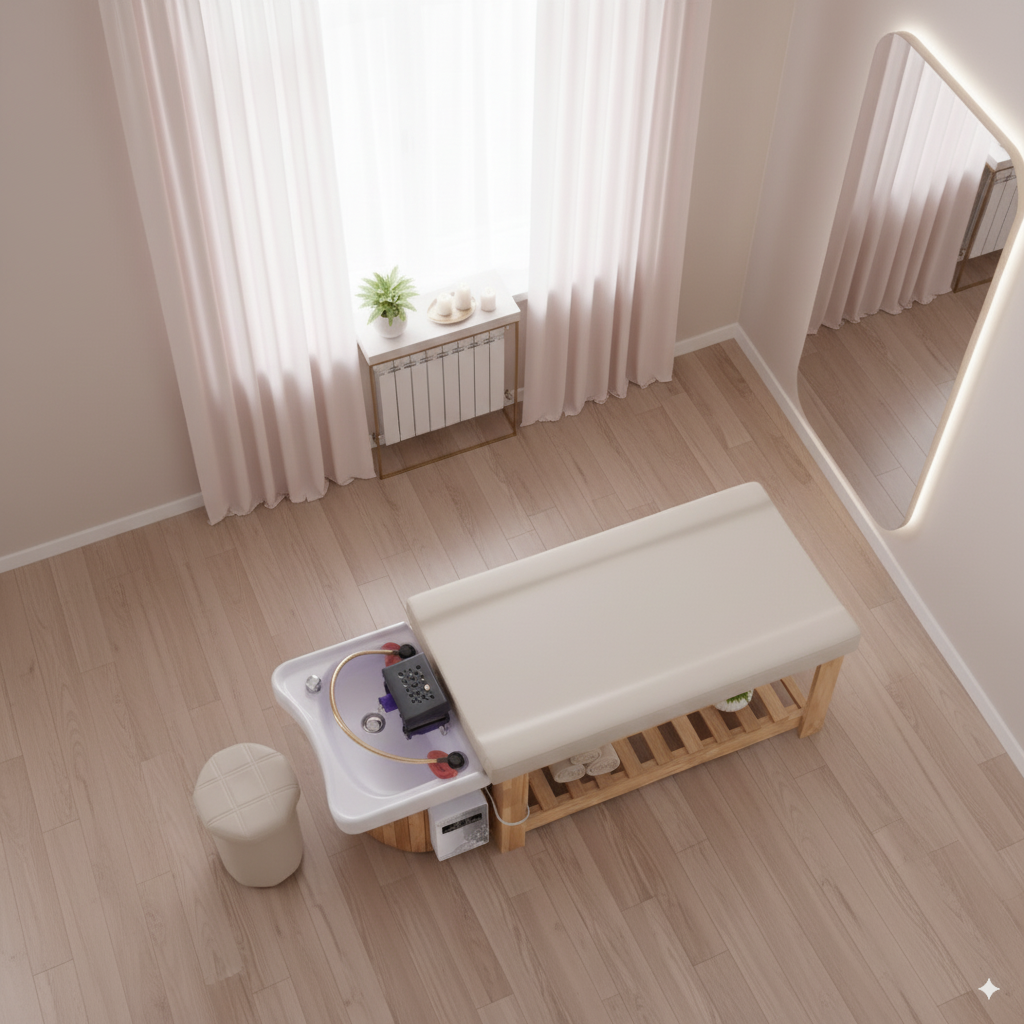 Lit Head Spa Asahi Wood Harmony - Table head spa japonais